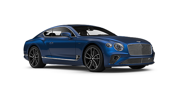 Bentley Marbella Bentley GT Azure coupe in Sequin Blue paint front 34