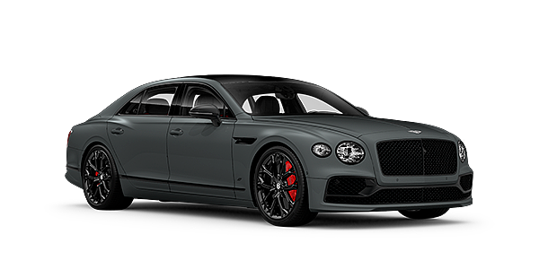 Bentley Marbella Bentley Flying Spur S front side angled view in Cambrian Grey coloured exterior. 